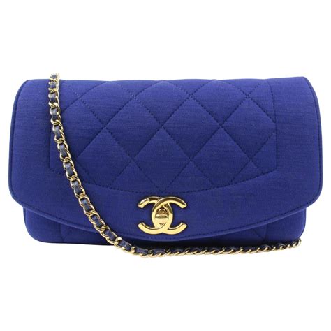 chanel royal blue bag|Chanel blue fabric bag.